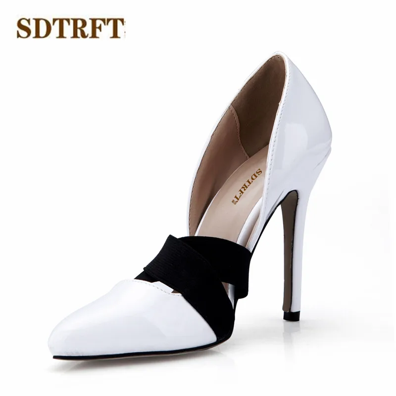 SDTRFT/Большие Размеры: 35 42 43 zapatos mujer свадебные туфли с острым носком на высоком