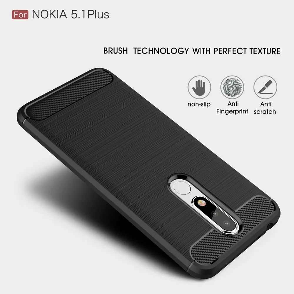 Чехол из углеродного волокна 5 7 дюйма для Nokia X5 чехол 1 Nokia5.1 Plus TA 1109 2018