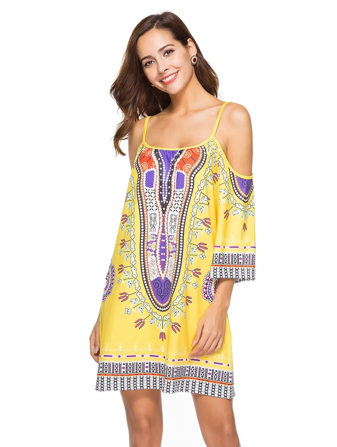 Женское платье с открытыми плечами 11 цветов шифоновое цветочным принтом шифон