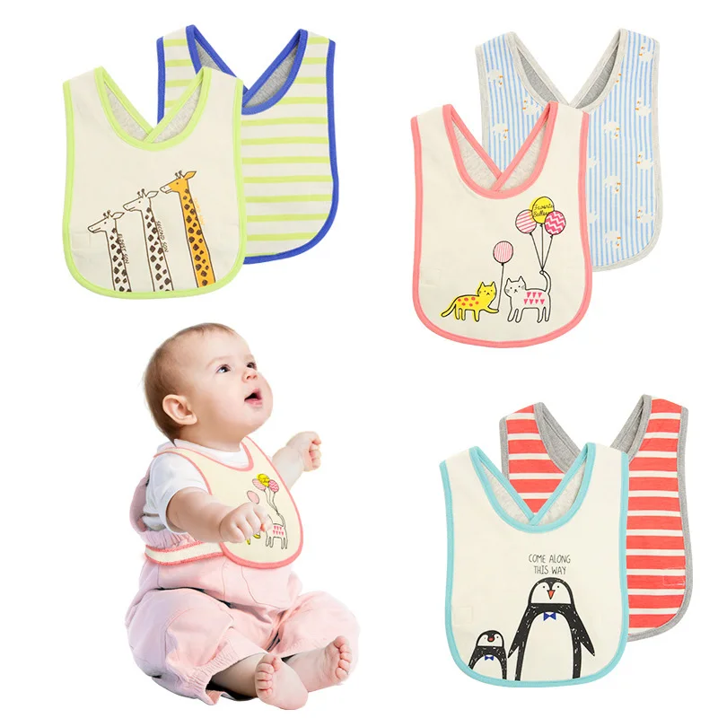 

2pcs/Lot Newborn Baby Bibs Feedings Burp Cloths Toddler Kids Boy Cotton Bib Bandana Saliva Towels Baby Accessories Wholesale