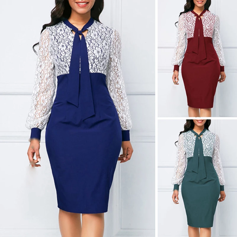 Летнее платье для женщин элегантное деловое Commute Perspective облегающее офисное