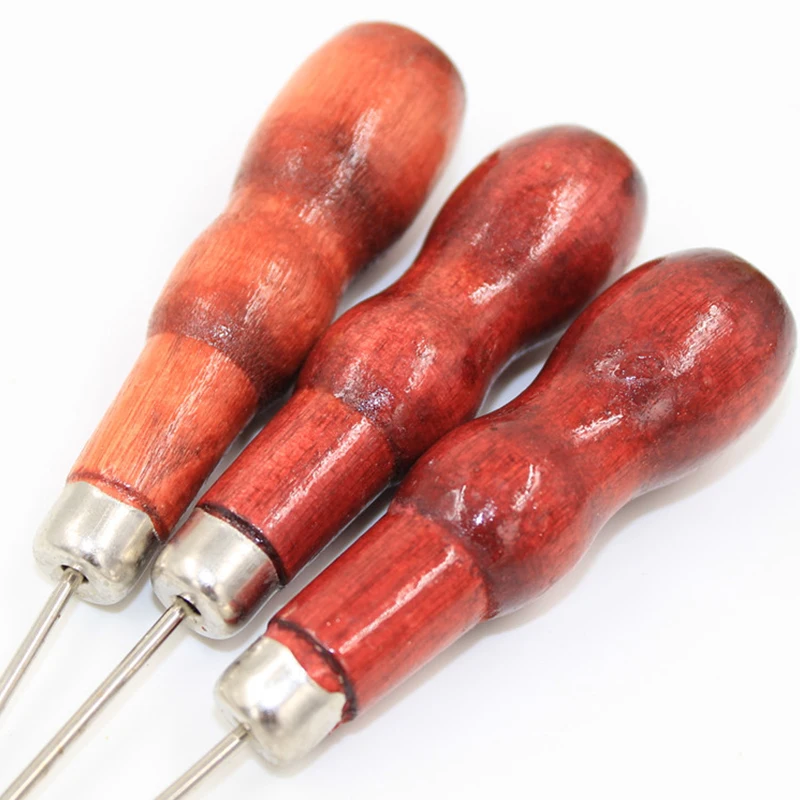 2 шт. деревянная ручка DIY кожаная палатка шило для шитья булавка ручной