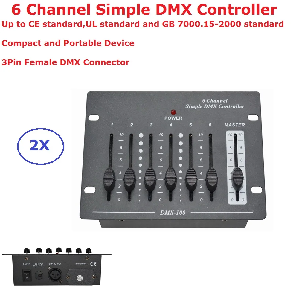 Newest 6 Channel DMX Controller Stage Lighting DJ Equipments Simple DMX Console For LED Par Moving Head Spotlights DJ Controller