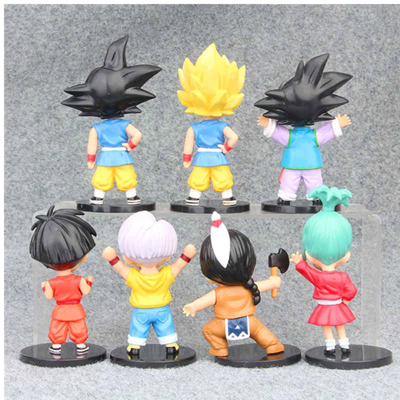 Плавки с драконом 10-12 см 7 шт./компл. Son Goku Bulma ПВХ модель коллекции игрушки для