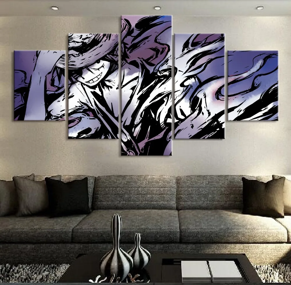 

Printed Painting Modular Poster Canvas 5 Panel Animation One Piece Wall Picture Frame Art For Living Room Home Decor Artwork