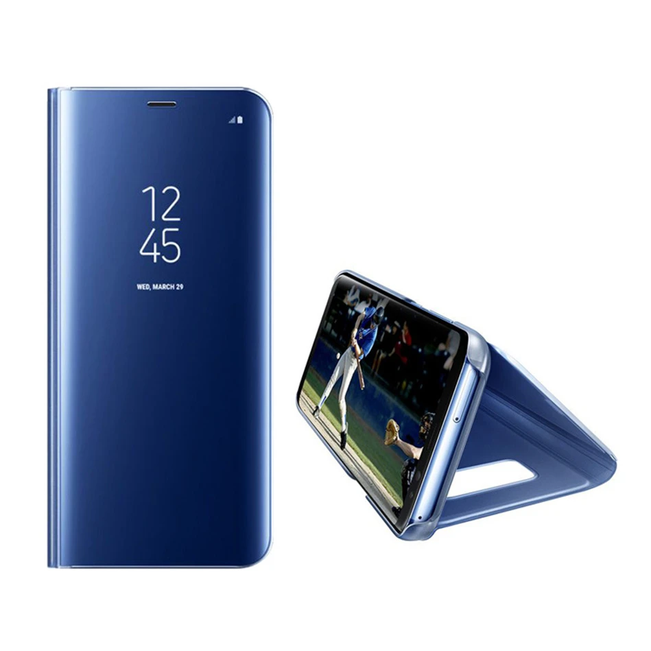 чехол на самсунг Для Samsung Galaxy S6 S7 Edge S8 S8Plus Plus A3 A5 A7 J3 J5 J7 2017 Роскошные Clear View зеркало
