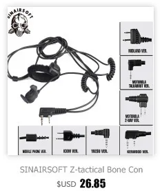 SINAIRSOFT Z-TAC Z 115 Z115 тактический U94 PTT Peltor адаптер для Motolora Talkabout/2-way/Kenwood/ICOM/Yaesu/Midland Airsoft