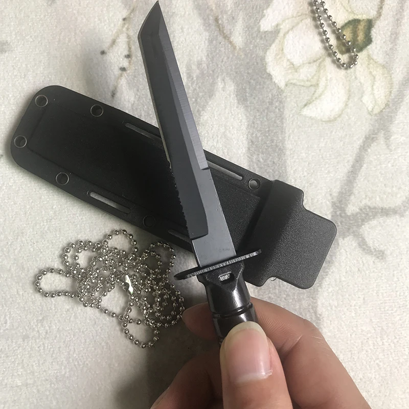 CS Cold стальной нож с фиксированным лезвием портативное ожерелье GO для походов