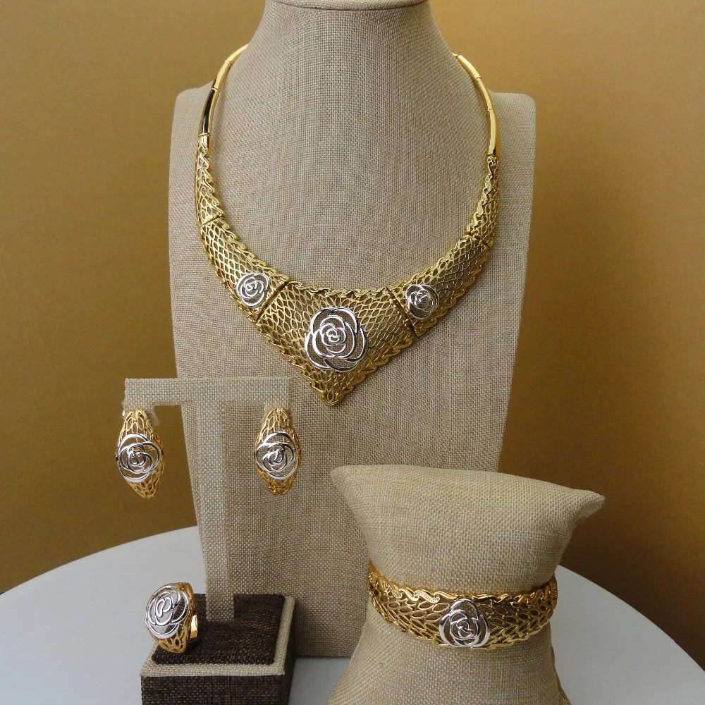 Yuminglai 2019 Luxury dubai Jewelry Sets for Women Nigerian Wedding African Jewellery set plated FHK5354 | Украшения и аксессуары