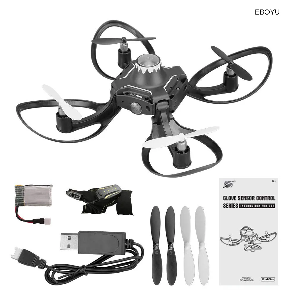 EBOYU W606 16 2 4G интерактивный мини Радиоуправляемый Дрон с управлением жестами RC