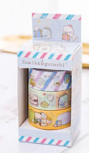 Милый кавайный мультфильм Sumikko guurashi маскирующая васи лента декоративная клейкая лента Decora Diy Скрапбукинг наклейка этикетка канцелярские товары - Цвет: Blue