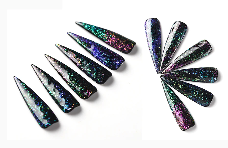 Elite99 Nail Art Design 10ML Soak Off Enamel UV Gel Nail Polish Lacquer Varnish Chameleon Gel Polish Black Based LED Lamp