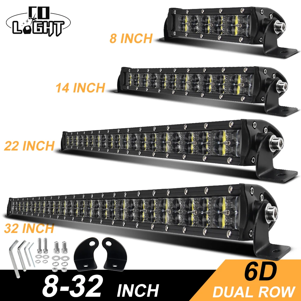 

CO LIGHT 6D Offroad Light Bar 36W 72W 120W 180W Slim LED Work Light LED Bar for Tractor Boat Lada 4WD 4x4 Truck SUV ATV 12V 24V