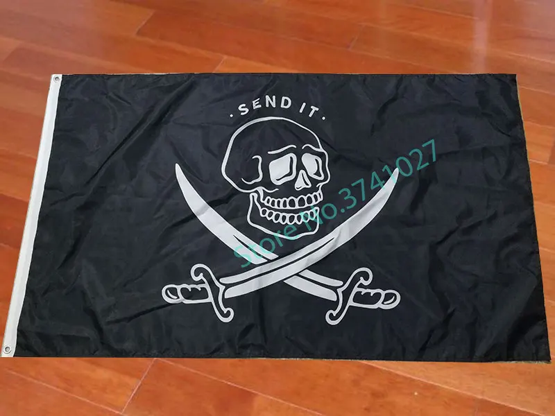 90x150cm new Skull Pirates Pirate Flag Corsairs banner with custom any hobby history flag | Дом и сад