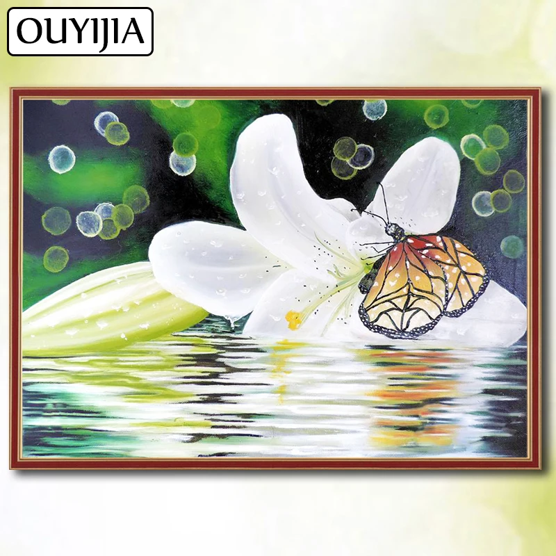 OUYIJIA 5D DIY алмазная живопись камни в форме ромба бабочка с изображениями