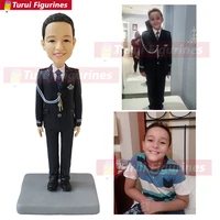 hobby collectible figurine gift for boy kids real person face figura like precious moment custom bobblehead handmade in china