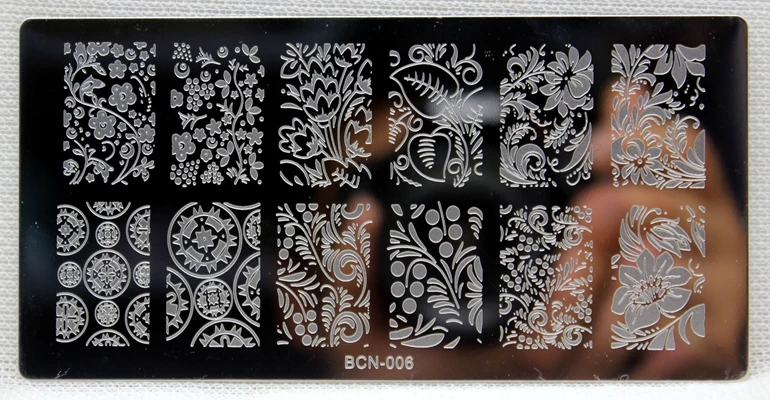 1 шт черный цветок бабочка кружева ногтей штамповки пластины из нержавеющей