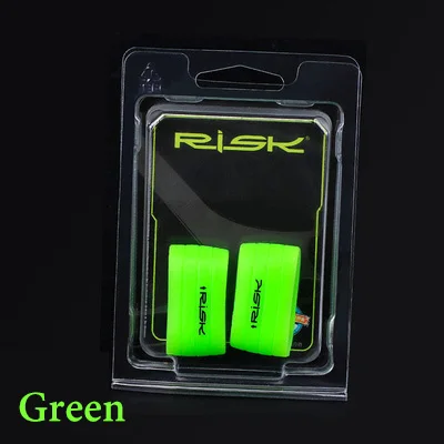 Green-1 pair RISK 1 пара силиконовая вилка руля велосипеда лента вилка дорожный велосипед противоскользящее кольцо руль обмотка руля водонепроницаемые заглушки аксессуары - Цвет: Green-1 pair