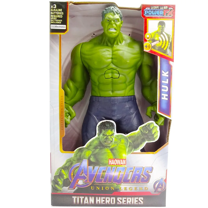 Hulk with box 30 см Marvel Мстители Веном Бэтмен Супермен флэш танос Халк Росомаха Черная пантера Человек-паук фигурка куклы игрушки для детей - Color: Hulk with box