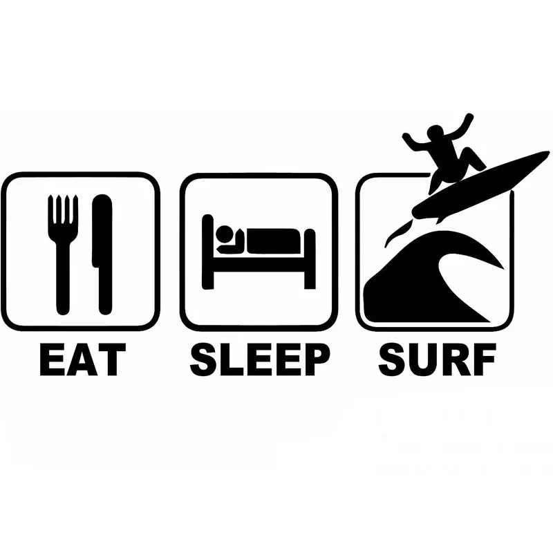 Прикольные Стикеры для автомобиля Eat Sleep Surf 17 8 см * 7 JDM стильные украшения модные