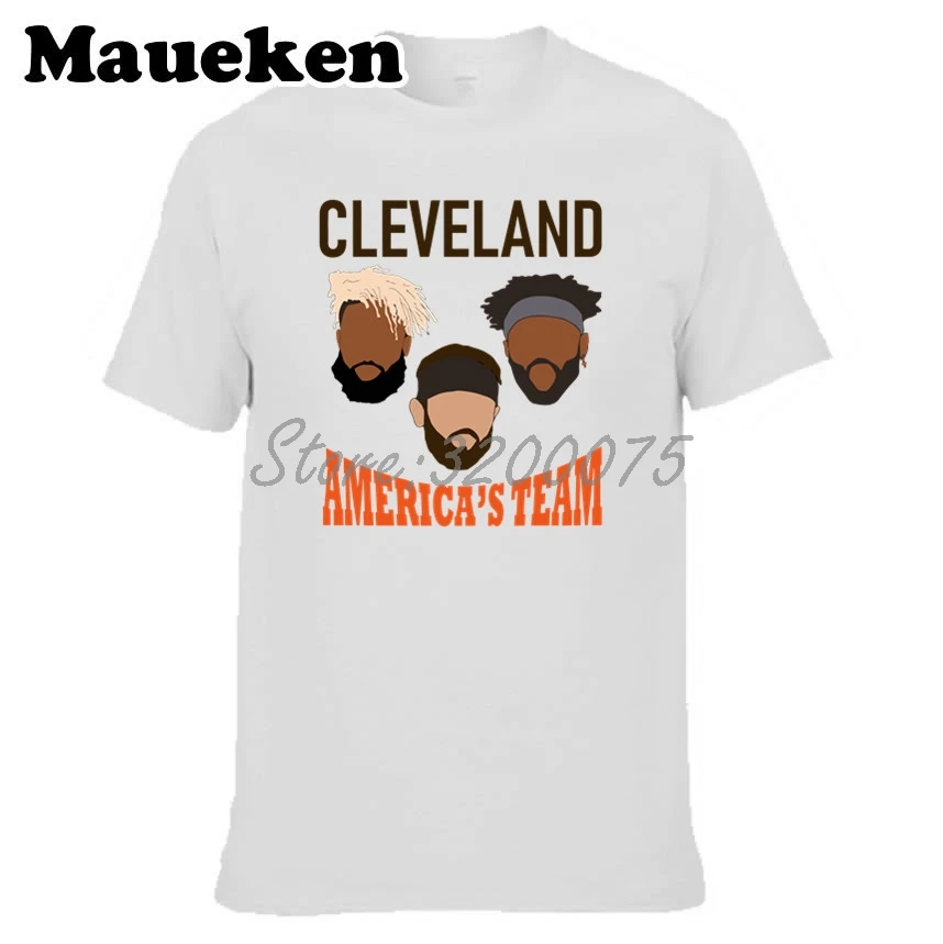 Мужская футболка с круглым вырезом Baker Mayfield 6 Odell Beckham Jr. 13 Jarvis Landry 80 Cleveland