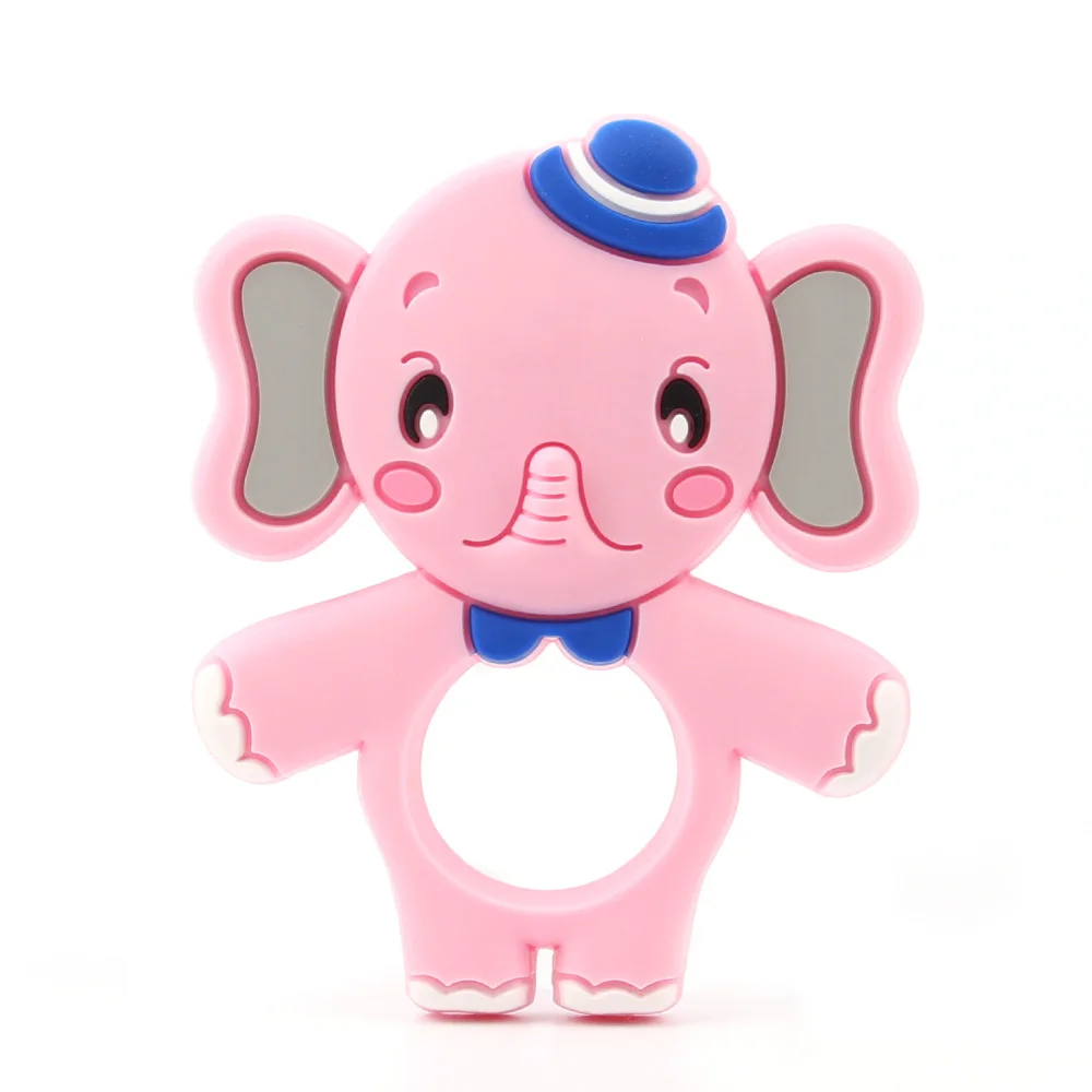 1PC Elephant Teether TYRY. HU Детские Силиконовые Прорезыватели в виде животных, коала, совы, слона, Детские Прорезыватели, силиконовые прорезыватели, подвески, прорезыватели, подарок для малышей - Цвет: 1PC Elephant Teether