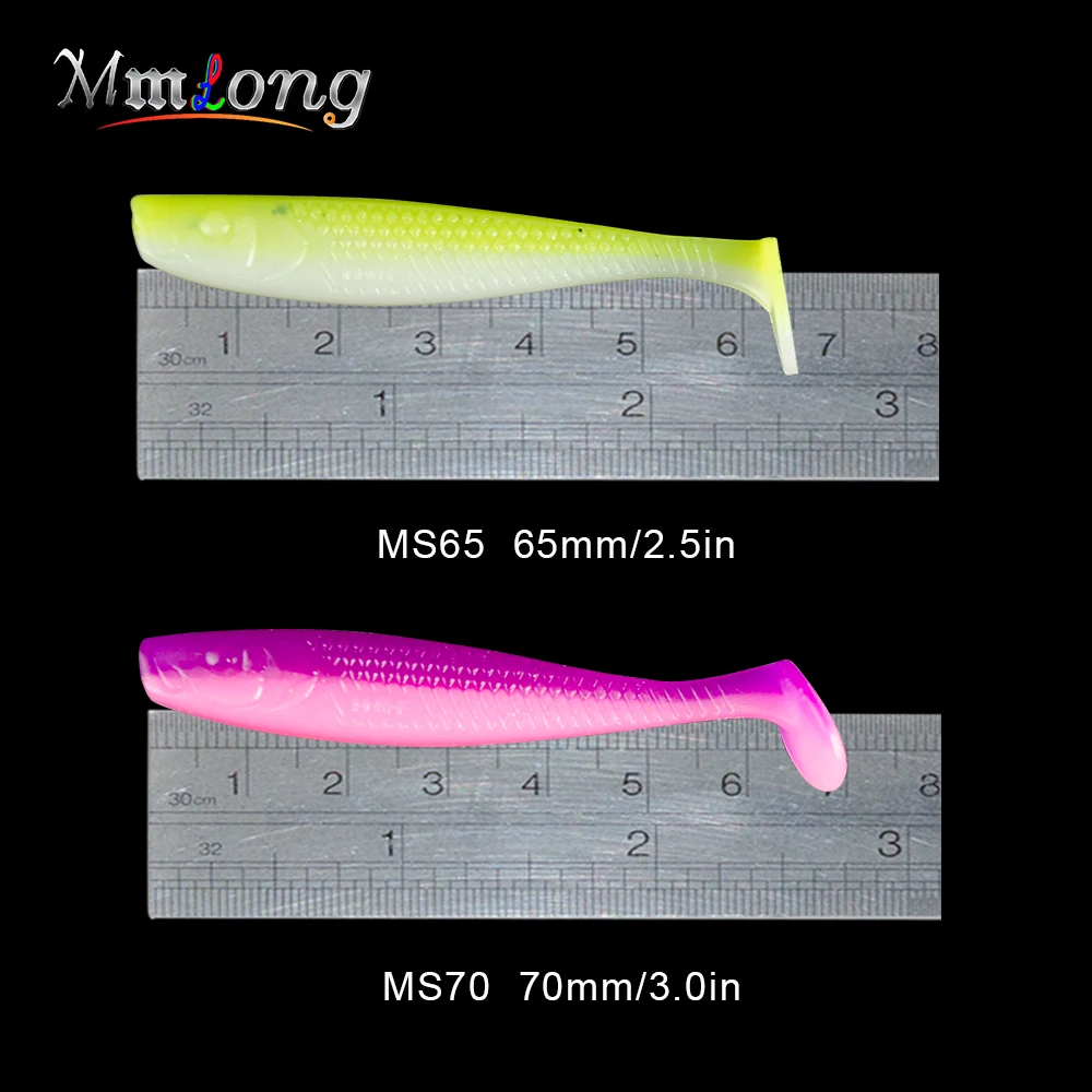 Mmlong 5 шт./кор. 65 мм/70 мм Мягкая приманка воблеры приманки для ловли рыбы, MS65-70 силиконовые приманки Шад червь Карп Рыболовные Снасти блесны искуственные паллет