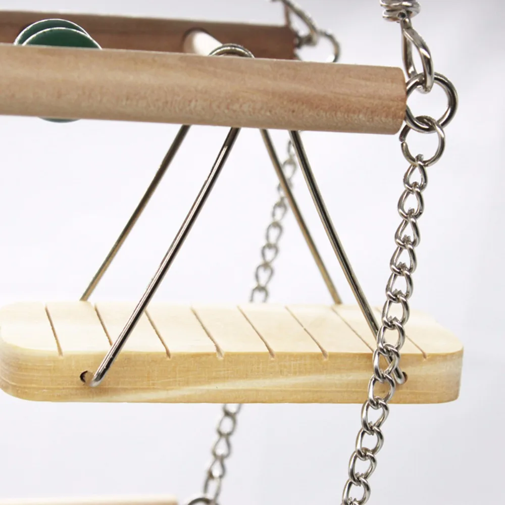 Bird Toy Wooden Ladders Swings Scratcher Climbing Wood Parrot Ladder Swing Toys Cage Accessories Birds Home Decor Supplies | Дом и сад