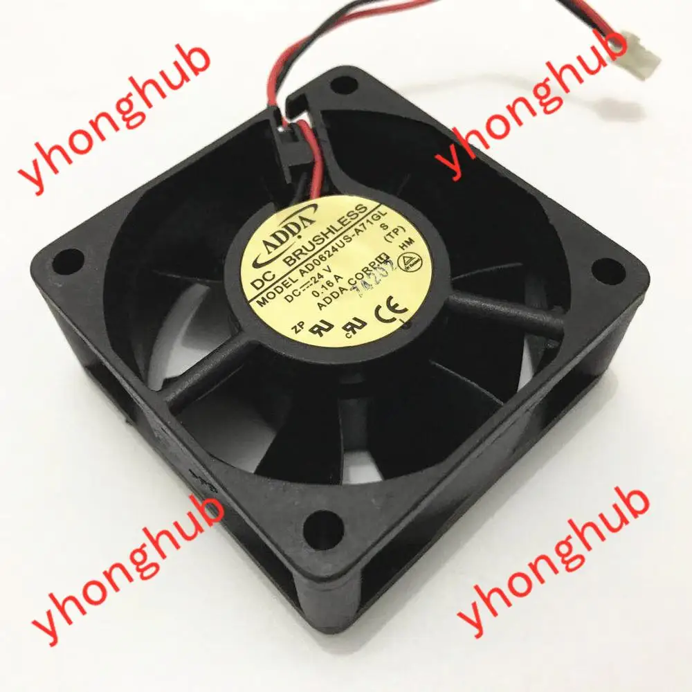 ADDA AD0624US-A71GL DC 24V 0.16A 60x60x25 мм 2-провод Сервер вентилятор охлаждения | Компьютеры и