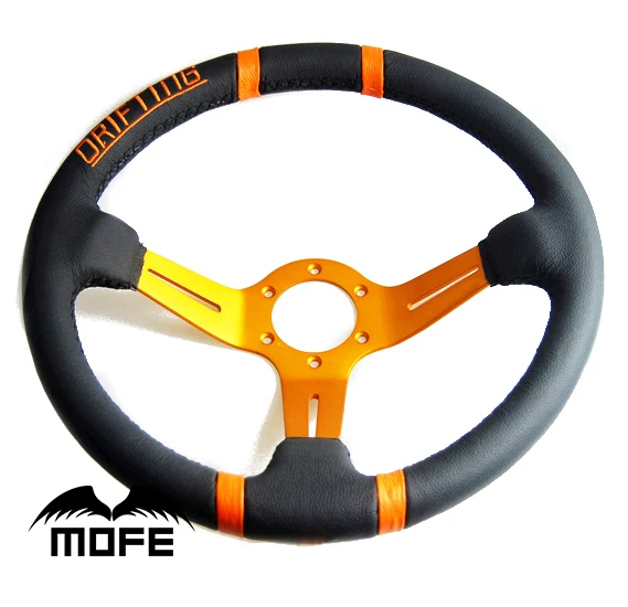 

SPECIAL OFFER + HOT SALE Original Logo 90mm Deep Corn Dish Black Stitch Suede Drifting 350mm Steering Wheel