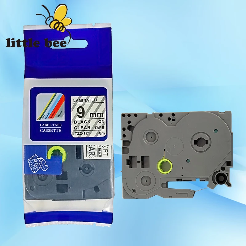 1 шт. 9 мм черная на прозрачной фотоленте для сенсорной этикетки tze 121|brother m tape|m tapetze