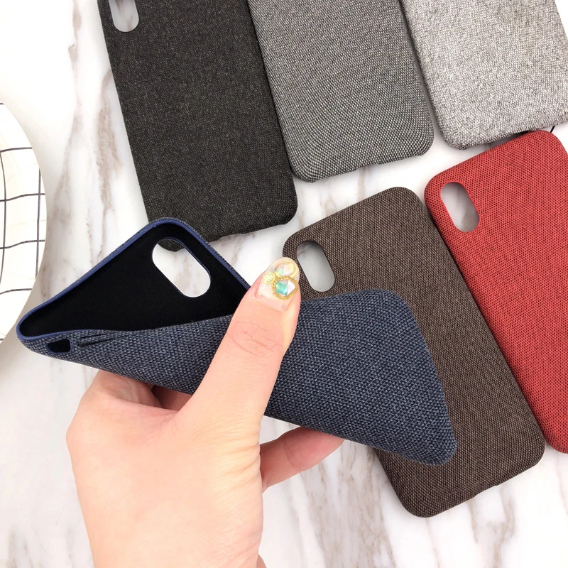 Cloth Texture Soft TPU Phone Case For iPhone X XS Max XR Ultra Thin Canvas Silicon 7 6 6S 8 Plus |