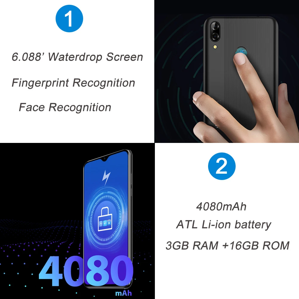 Blackview A60 Pro Android 9 0 pie мобильный телефон MTK6761 четырехъядерный 4080 мАч 3 ГБ + 16 Гб 4G