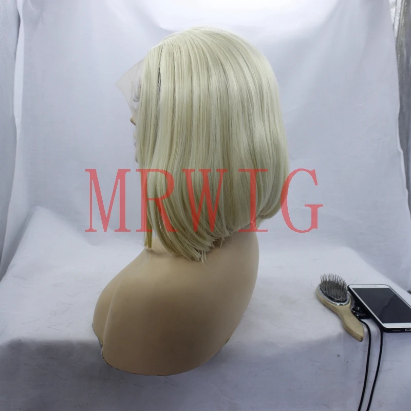 MRWIG боковая часть левая передняя синтетический парик шнурка glueless#613 блонд Термостойкое волокно прозрачное кружево для женщин