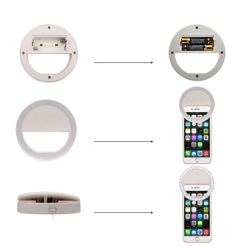 Селфи портативная Вспышка светодиодная камера телефон фотография кольцо света