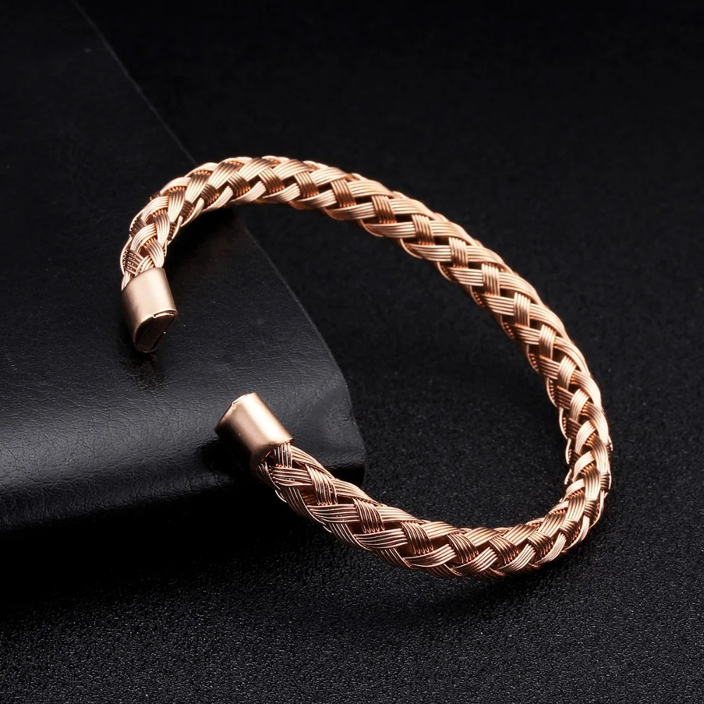 

Unique Braided Mesh Stainless Steel Charm Bangle Bracelet Men Women Jewelry Sporty Cuff Open Fashion Bangles Pulsera