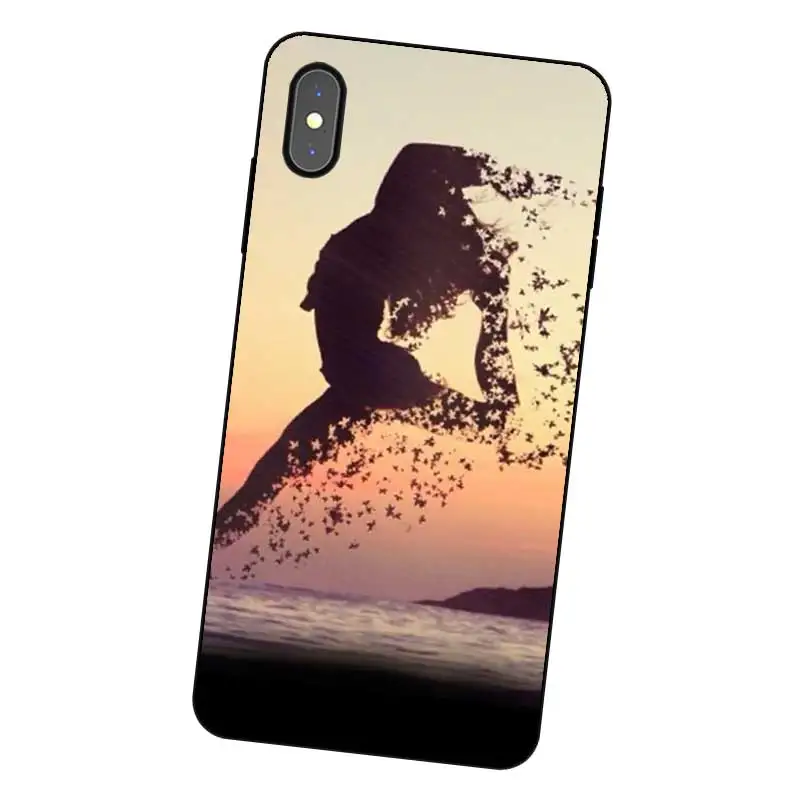 P010 Ballet Black Silicone Case Cover For Apple iPhone 11 Pro XR XS Max X 8 7 6 6S Plus 5 5S SE |