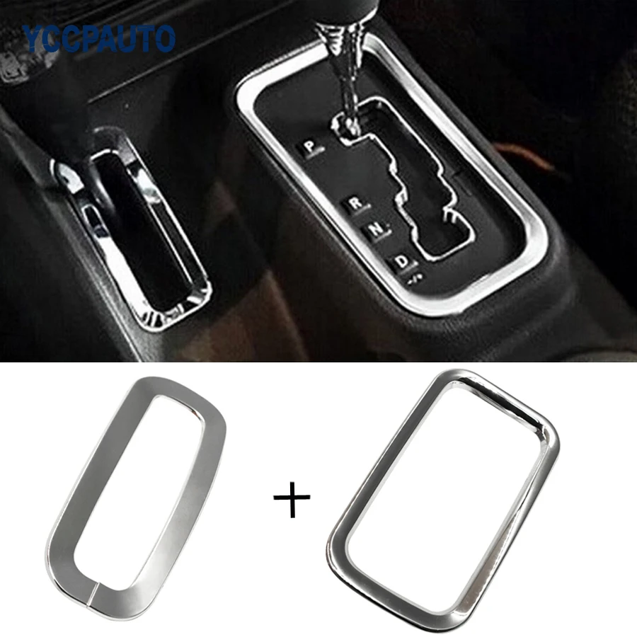 

Car Styling For Jeep Wrangler 07up Center Console Gear Penal Decorative Cover Sticker Interior Accessories ABS Chrome Frame Trim