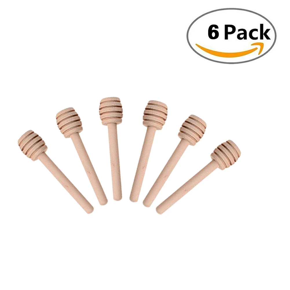6 Pack Wood Color 6/12/24 шт деревянные мешалки Мёд ковш деревянная ложка для меда палка ручной стабилизатор для Мёд банку палка собирать и отказаться от Мёд инструменты - Цвет: 6 Pack Wood Color