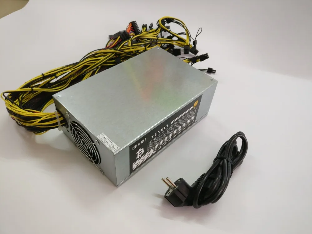 Блок питания YUNHUI ETH zналичные и т. д. для майнинга 1800 Вт 6 GPU карт 12 В 470/570 A подходит RX
