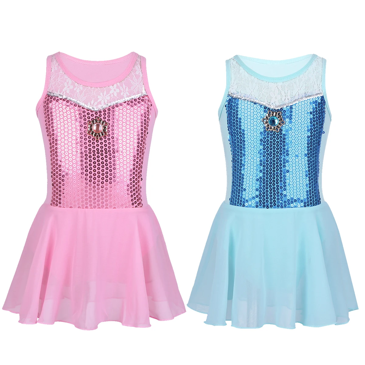 Kids Girls Princess Lace Ballet Dress Tutu Dancewear Ballerina Gymnastics Leotard Fancy Costume Figure Ice Skating | Тематическая