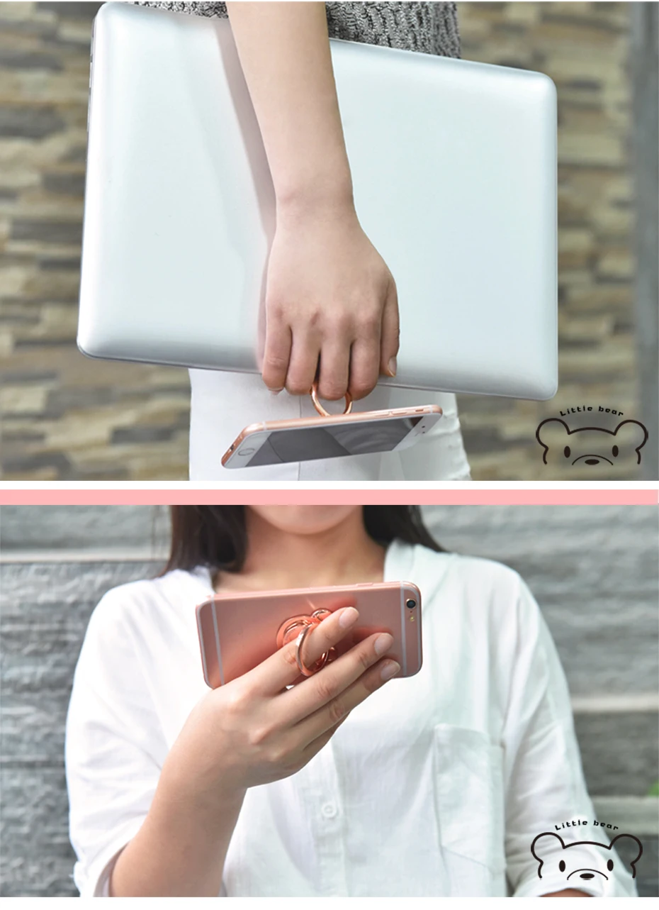 Для iPhone XS Max X samsung, держатель для всех смартфонов, маленький медведь, вращающееся на 360 градусов кольцо-держатель на палец, подставка для мобильного телефона