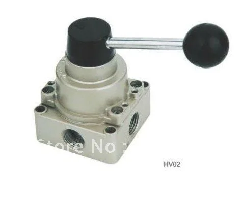 

1pcs HV-02 4 way 3 position 1/4" BSPT Pneumatic Hand Lever Valve Center Closed