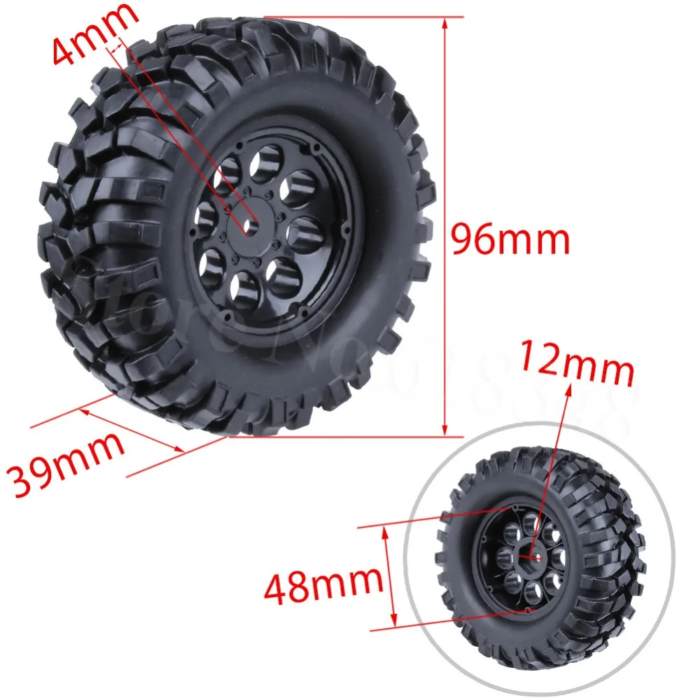 4 шт. Резина 1 9 &quotBeadlocks колеса и шины 96 мм для Радиоуправляемая модель axial SCX10 RC4wd
