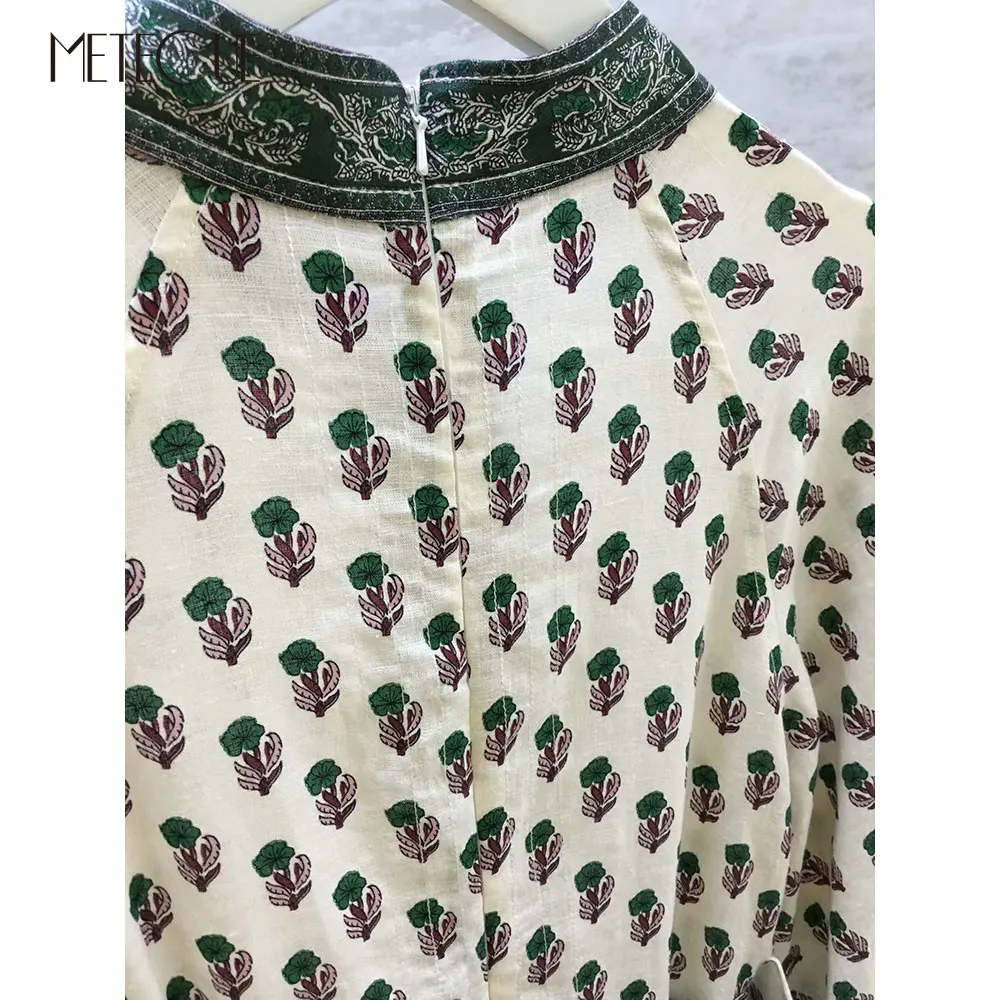 Рукав-фонарик 100% льняное платье 2019 предосеннее модное платье-рубашка с длинными