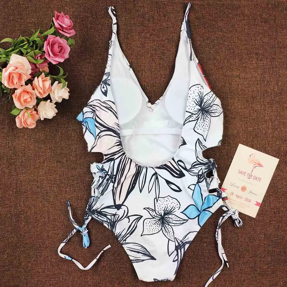 Женский слитный купальник с принтом Maillot de bain купальный костюм открытой спиной