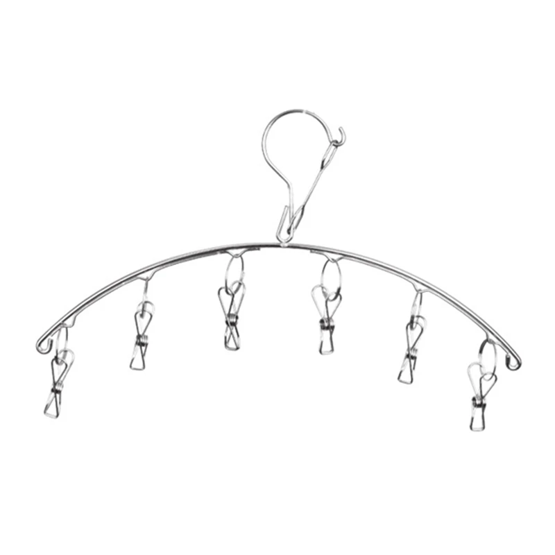 Новая вешалка с прищепками из нержавеющей стали для сушки одежды Носки Шорты вешалка для белья Нескользящие ветрозащитные вешалки