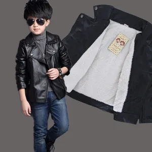 Брендовая модная зимняя детская куртка, водонепроницаемая Тяжелая кожаная куртка для маленьких мальчиков и девочек, детская одежда для детей от детей