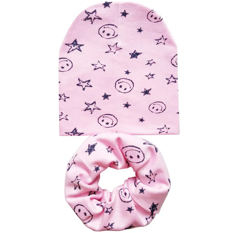 Pink Smile Set Осенне-зимний вязаный детский шарф, шапка, набор для девочек, шапка, шарф, набор, новая мода для мальчиков, Детский набор из шапки и шарфа - Цвет: Pink Smile Set
