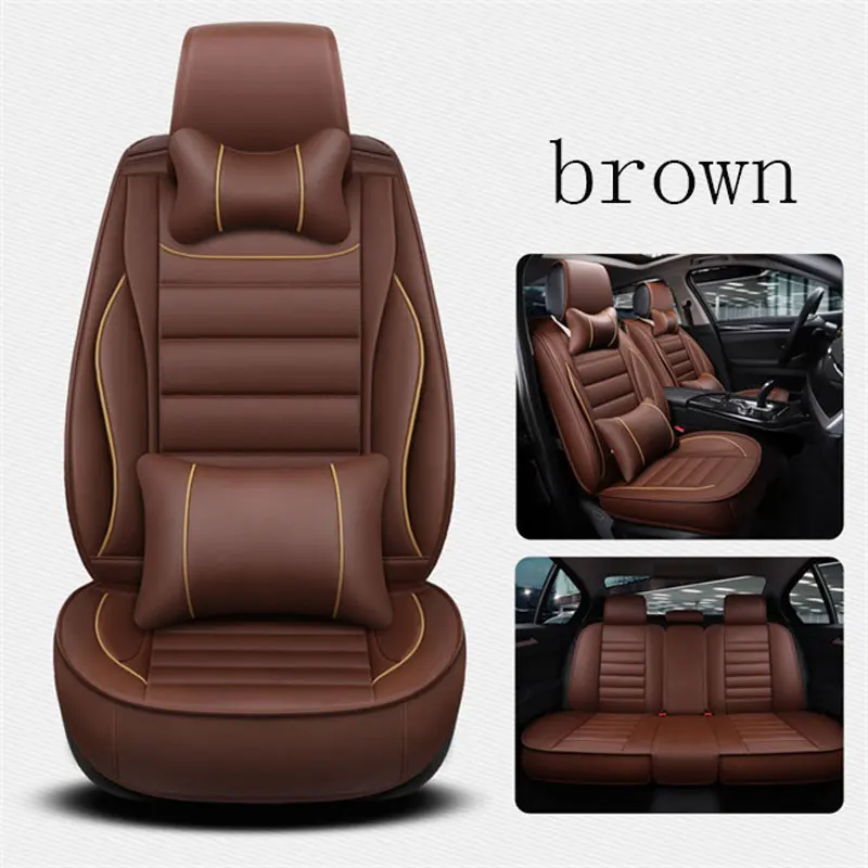 brown Чехол для автокресла, кожаные чехлы для toyota premium prius 20 30 rav4 venza uaz patriot vw amarok tiguan mk2 touareg - Название цвета: brown